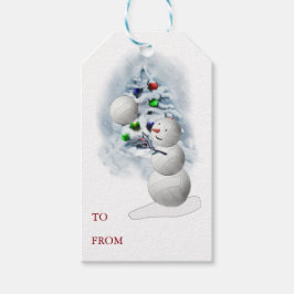 Etiqueta Para Presente Voleibol Snowman Natal