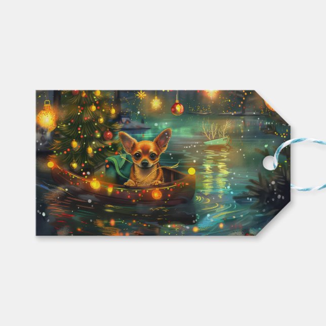 Etiqueta Para Presente Voyage festiva Chihuahua Christmas (Frente (horizontal))