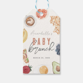 Etiqueta Para Presente Waffles Coffee Fruits Watercolor Baby Brunch