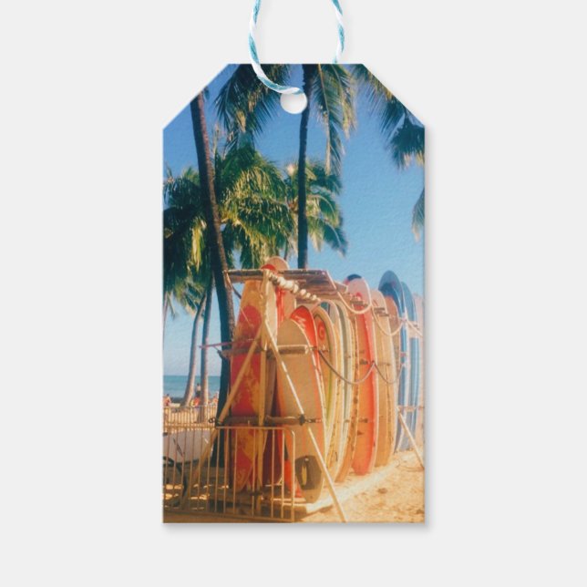Etiqueta Para Presente Waikiki Beach Surfboards (Frente)