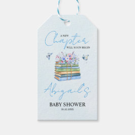 Etiqueta Para Presente Watercolor A New Chapter Begins baby boy shower 
