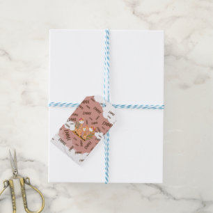 Etiqueta Para Presente Watercolor Baby Giraffe, Safari Animal Birday
