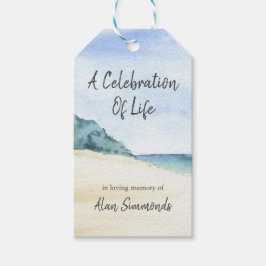 Etiqueta Para Presente Watercolor Beach Celebration Of Life Memorial