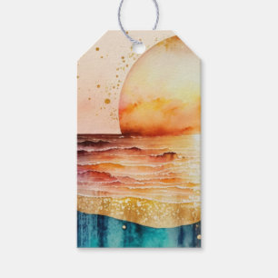 Etiqueta Para Presente Watercolor Beach Series Design 3