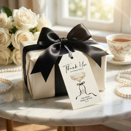 Etiqueta Para Presente Watercolor Black Bow Bridal Shower Thank You Favor