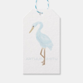 Etiqueta Para Presente Watercolor Blue Crane