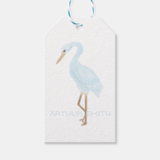 Etiqueta Para Presente Watercolor Blue Crane