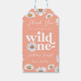 Etiqueta Para Presente Watercolor Daisy Wild One Girl é o primeiro aniver