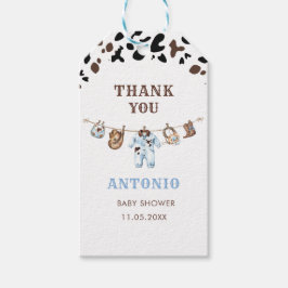 Etiqueta Para Presente Watercolor Elegant Little Cowboy Rodeo Country Bab