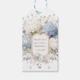 Etiqueta Para Presente Watercolor elegant Royal Botanique hydrangea flowe
