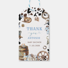 Etiqueta Para Presente Watercolor Elegante Pequeno Cowboy Rodeo Country B