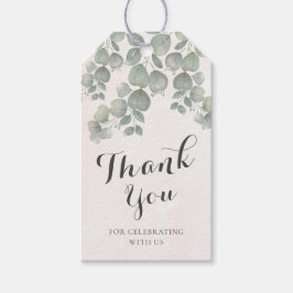 Etiqueta Para Presente Watercolor Eucalyptus Sage Green & Orange Wed