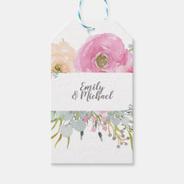 Etiqueta Para Presente Watercolor Floral QUALQUER Ocasião Personalizada