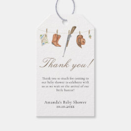 Etiqueta Para Presente Watercolor Hunter Baby Shower Thank you