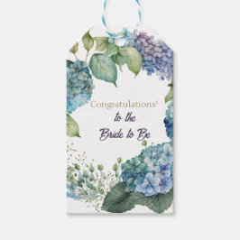 Etiqueta Para Presente Watercolor Hydrangeas “Congratulations” 