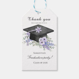 Etiqueta Para Presente Watercolor  Lavander Purple Floral Graduation 