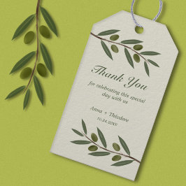 Etiqueta Para Presente Watercolor Olive Branch (Ramificação De Azeitona D