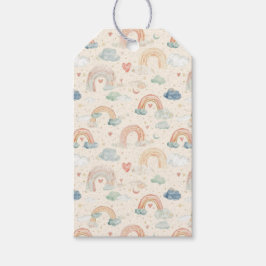 Etiqueta Para Presente Watercolor Pastel Rainbow Baby Gift Tags | Clouds