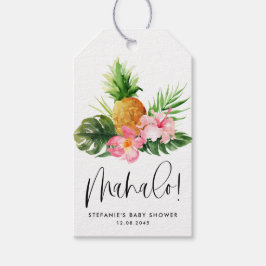 Etiqueta Para Presente Watercolor Pineapple Mahalo Baby Shower