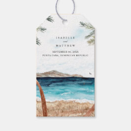 Etiqueta Para Presente Watercolor Punta Cana Tropical Beach
