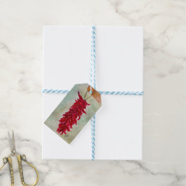 Etiqueta Para Presente Watercolor Red Chile Ristra Novo México