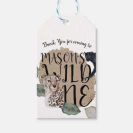 Etiqueta Para Presente Watercolor Safari Wild One Animal Festa de anivers