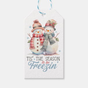 Etiqueta Para Presente Watercolor Snowman