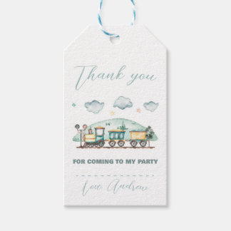 Etiqueta Para Presente Watercolor Train Favor Tag for Birthday Party