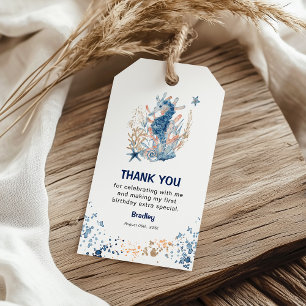 Etiqueta Para Presente Watercolor Underthe Sea Birthday (Aniversário subm