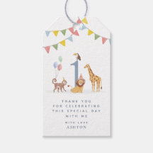 Watercolor Wild Animals Wild One Thank You