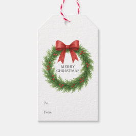Etiqueta Para Presente Watercolor Wreath Foto Moderna Natal