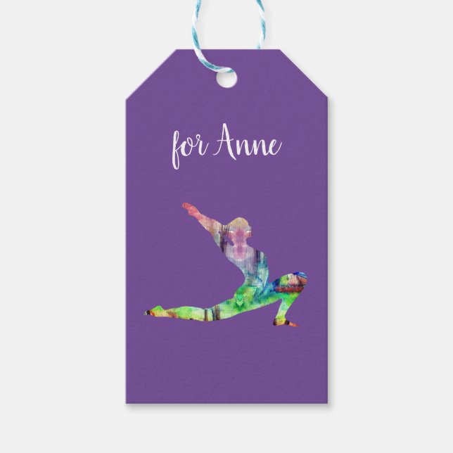 Etiqueta Para Presente Watercolor Yoga (Frente)