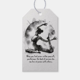 Etiqueta Para Presente Watercolor Yoga Reiki - Pose Rei Pigeon De Uma Per