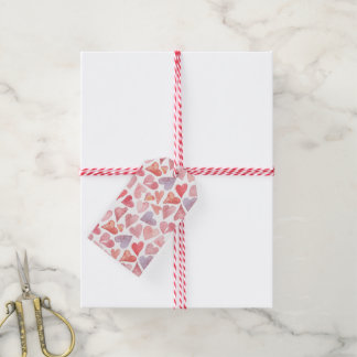 Etiqueta Para Presente Watercolour Hearts Valentines Day Gift Tag
