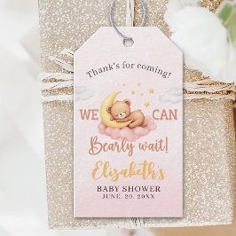 Etiqueta Para Presente We can Bearly wait - Bear Baby shower for Girl