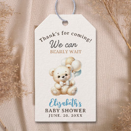 Etiqueta Para Presente We can Bearly wait, cute watercolor bear