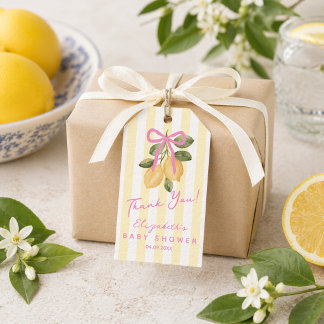 Etiqueta Para Presente We Can't Wait to Squeeze You Lemon Baby Shower
