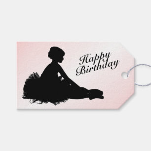 Etiqueta Para Presente Weary Ballerina Personalizada com Nome Rosa