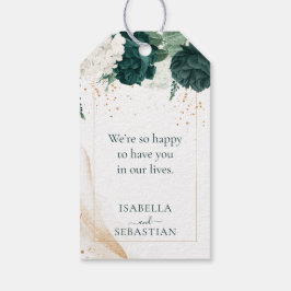Etiqueta Para Presente Wedding White Lavender Touch Emerald Green