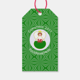 Etiqueta Para Presente Welsh Flag Christmas Angel Personalizado