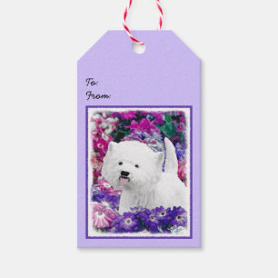 Etiqueta Para Presente West Highland White Terrier Pintando Arte Canina