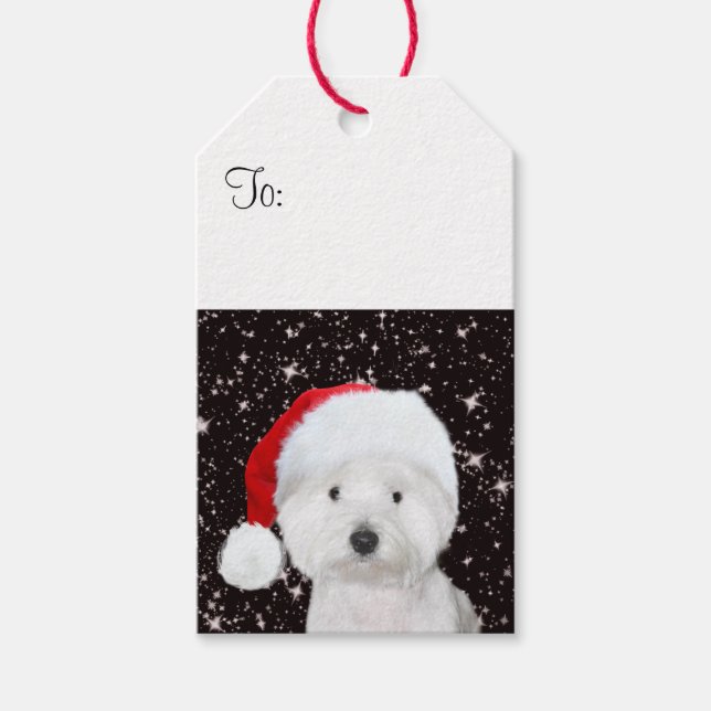 Etiqueta Para Presente Westie Christmas (Frente)