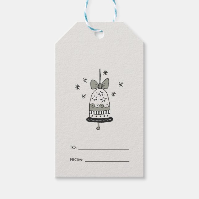 Etiqueta Para Presente Whimsic Christmas Bell (Frente)