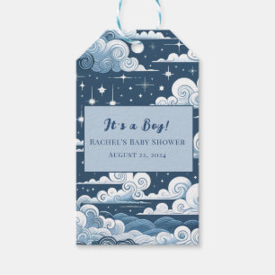 Etiqueta Para Presente Whimsical Blue Celestial Obrigado