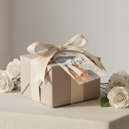 Etiqueta Para Presente Whimsical Graduation Cap with Bow & Pearls Script