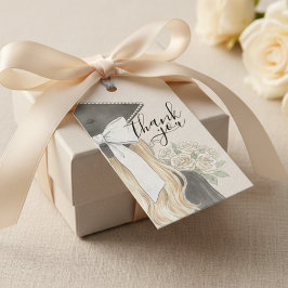 Etiqueta Para Presente Whimsical Graduation Cap with Bow & Pearls Script