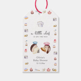 Etiqueta Para Presente Whimsical Hedgehog Little Chef Baker Baby Shower 