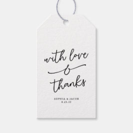 Etiqueta Para Presente Whimsical Love and Thanks Handwritten Wedding 