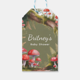 Etiqueta Para Presente Whimsical Mushroom Baby Shower Thank You