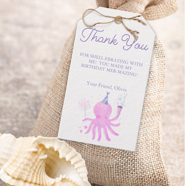 Etiqueta Para Presente Whimsical Under the Sea Octopus Favor (Criador carregado)